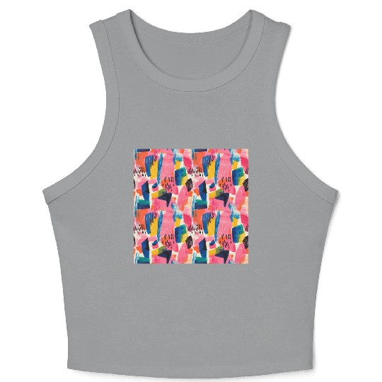 Vivid Colors Abstract Pattern Crop Tank Top