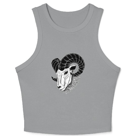 Dark Baphomet Goat Art Crop Tank Top