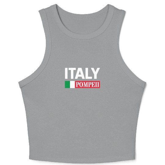 Italy Flag Pompeii Conservation Volcanic Eruption Crop Tank Top