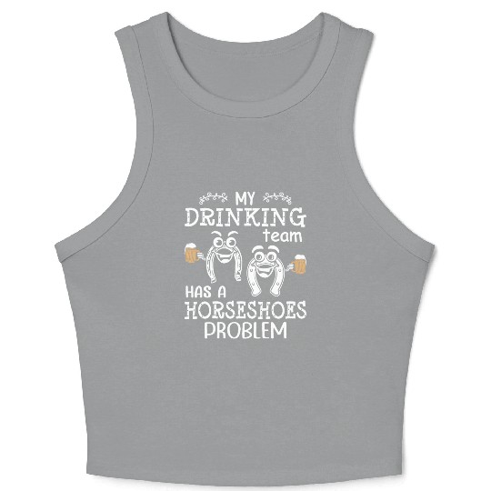 Drinking Team Horseshoe Pitching Crop Tank Top