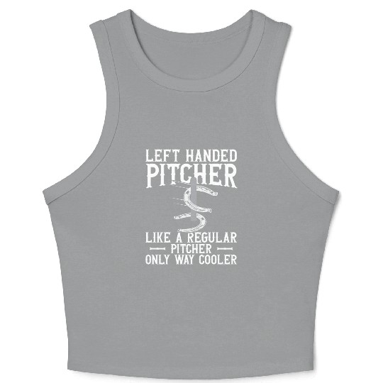 Left Hander Pitcher Horseshoe Pitching Crop Tank Top