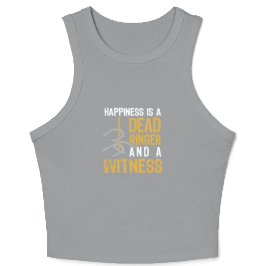 Funny Dead Ringer Horseshoe Pitching Crop Tank Top
