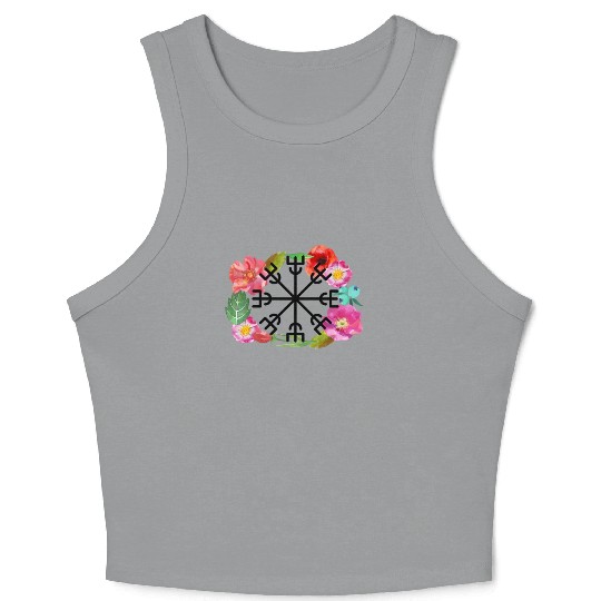 Viking Helm Floral Crop Tank Top