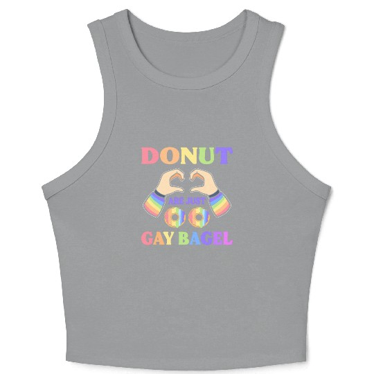 Donuts Are Just Gay Bagel LGBT Crop Tank Top