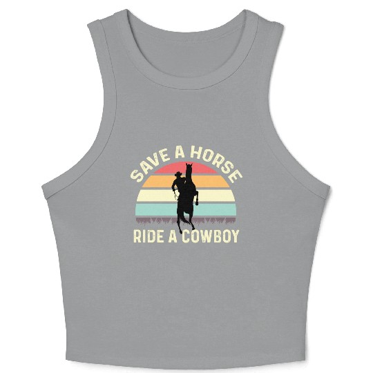 Ride a Cowboy Joker or Funny Person Gift Crop Tank Top