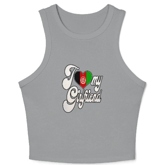 AfghanI Love My Afghanistan Girlfriend Crop Tank Top