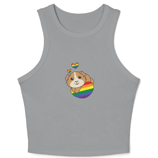 Rainbow Flag Pride Lgbtq Cute Guinea Pig Love Crop Tank Top