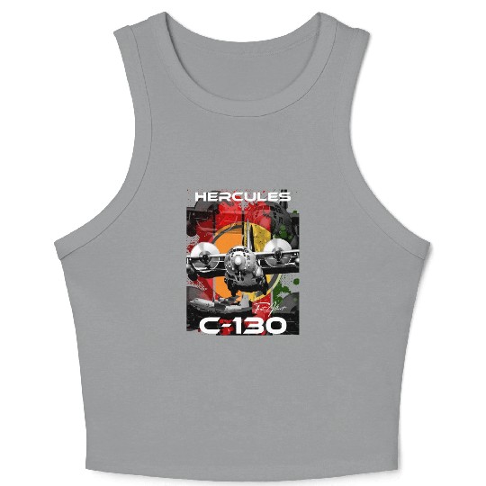 C-130 Hercules Military Aircraft Crop Tank Top