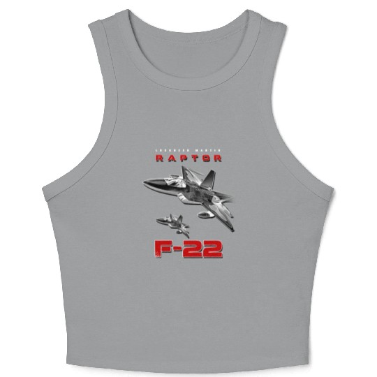 F-22 Raptor Fighterjet Us Air Force Warbird Crop Tank Top