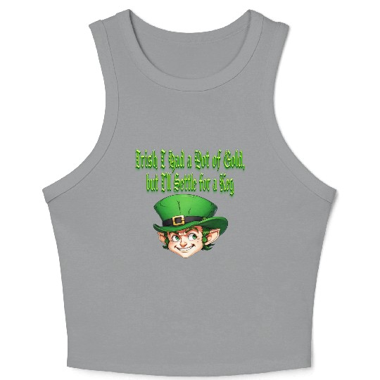 Irish I Had a Pot of Gold Crop Tank Top