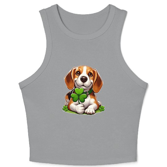 St. Patrick's Day Beagle Crop Tank Top