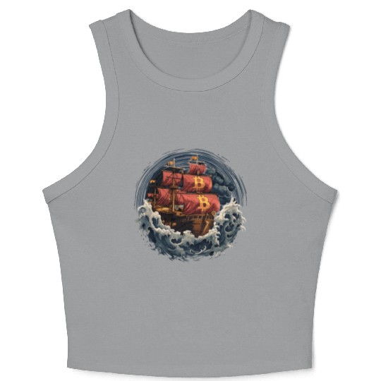 Bitcoin Ship Crop Tank Top