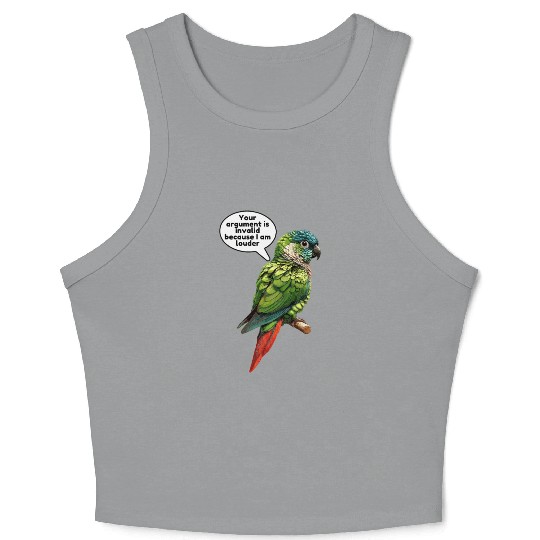 Green Cheek Conure Meme Funny Conure Parrot Crop Tank Top