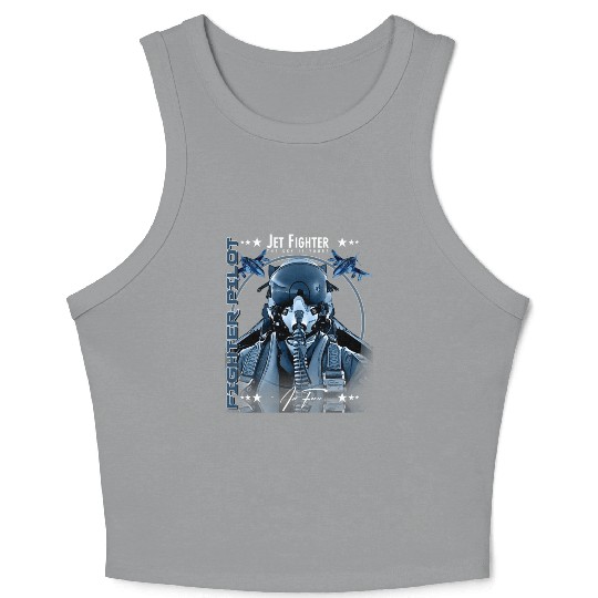 Fighter Pilot Helmet Air Force F4 Phantom Crop Tank Top