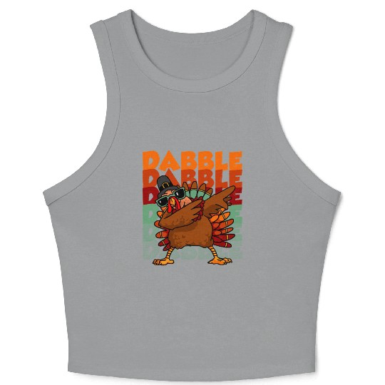 Dabbing Turkey Crop Tank Top Thanksgiving Dabble