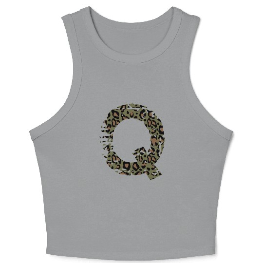 Q army camo design Crop Tank Top