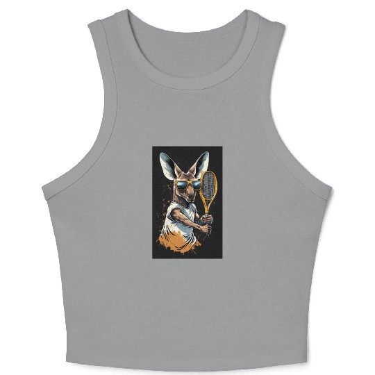 Kangaroo play tennis Crop Tank Top
