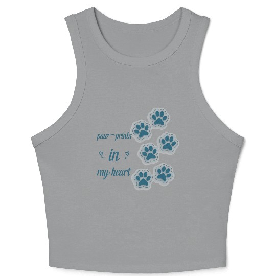 paw prints in my heart Crop Tank Top