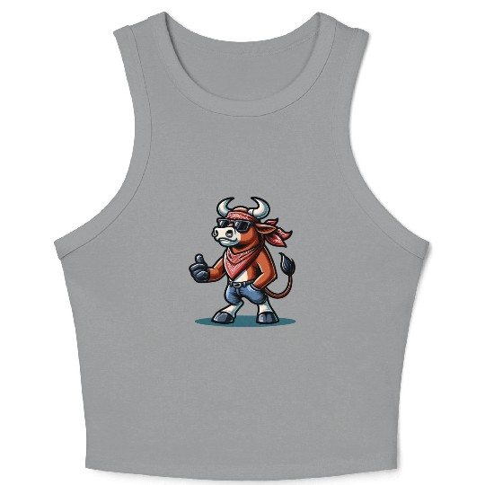 Rodeo Bull Riding Livestock Show Farmer Cattle Crop Tank Top