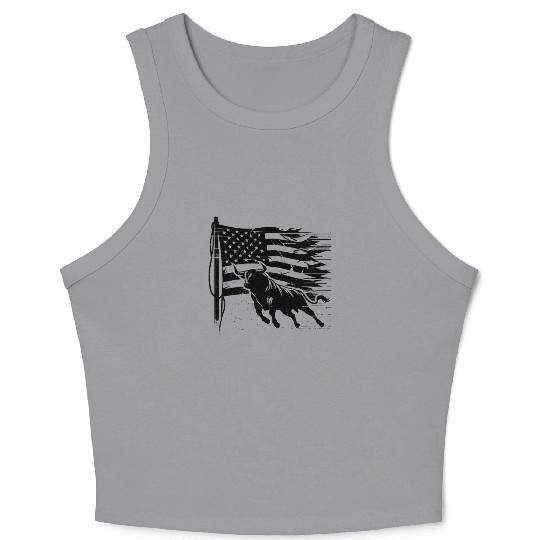 Rodeo Bull Riding Livestock Show Farmer Cattle Crop Tank Top