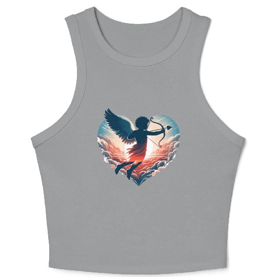 Valentine's Day Cupid shoots straight to the heart Crop Tank Top