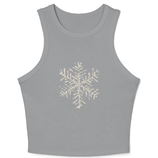 Vintage Snowflake Winter Holiday Gifts Creme Crop Tank Top