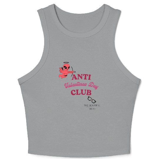 Anti Valentines Club Beautiful Nerd by Tavia Linen Crop Tank Top
