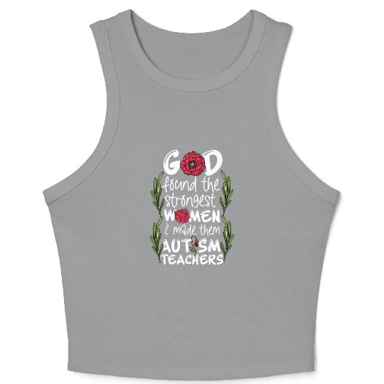 Woman Autism Teacher Crop Tank Top