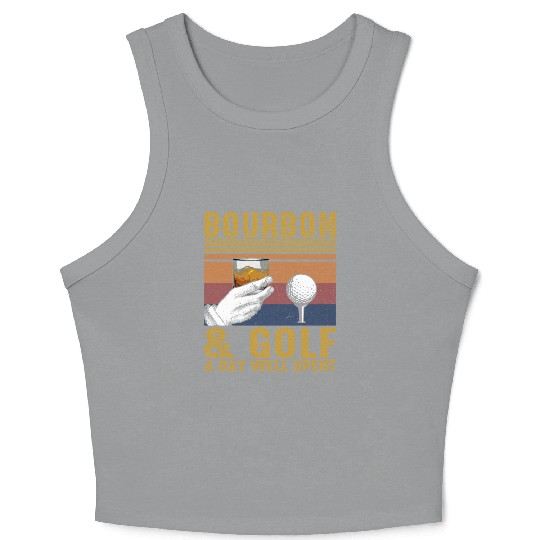 Bourbon Golf Funny Golfer Bourbon Lover Crop Tank Top