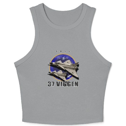 Saab 37 Viggen Swedish Multi Combat Aircraft Crop Tank Top