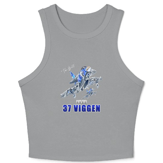 Saab 37 Viggen Swedish Multi Combat Aircraft Crop Tank Top