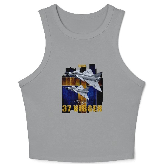 Saab 37 Viggen Swedish Multi Combat Aircraft Crop Tank Top