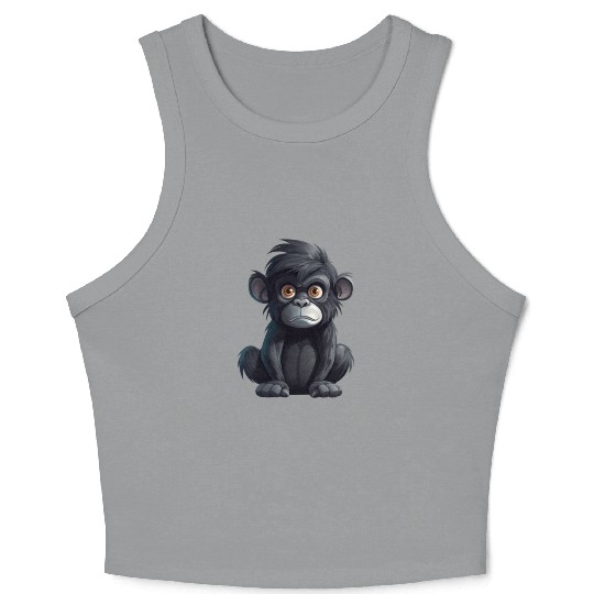 Cute Monkey for Kids for a Kid Crop Tank Top