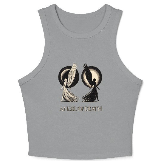 Angel of Death - Sun And Moon Mystical Artwork Crop Tank Top