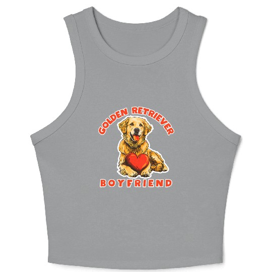 Golden Retriever Boyfriend Valentines Day Crop Tank Top