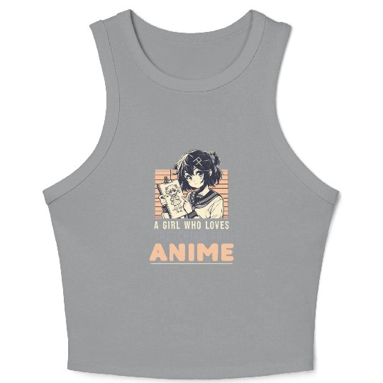 A Girl Who Loves Sketching And Anime Japan Manga Crop Tank Top