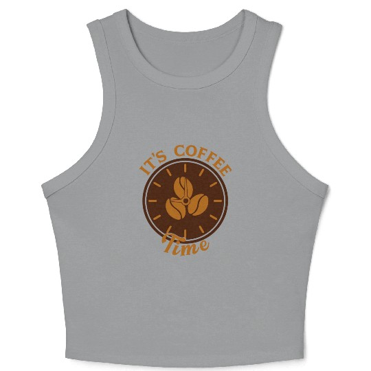 It's Coffee Time Crop Tank Top