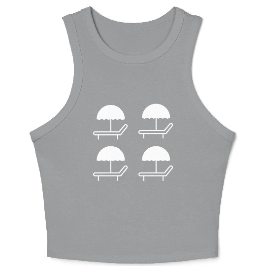 beach umbrella icon Crop Tank Top