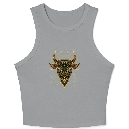 Minotaur Bull Taurus Zodiac Crop Tank Top