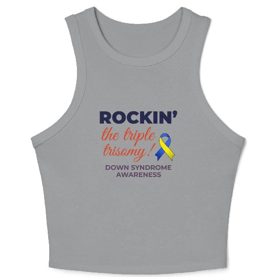 Down Syndrome Awareness Triple Trisomy Rock Crop Tank Top