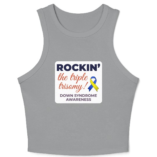 Down Syndrome Awareness Triple Trisomy Rock Crop Tank Top