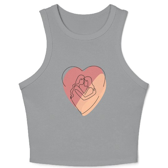 Lesbian Couple in Heart Crop Tank Top