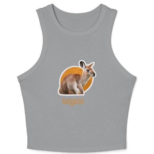 kangaroo animal design Crop Tank Top
