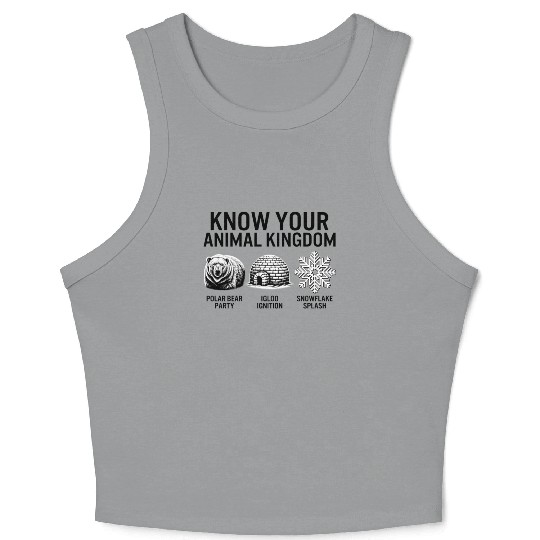 Winter Crop Tank Top, Know Your Animal Kingdom Polar Bear