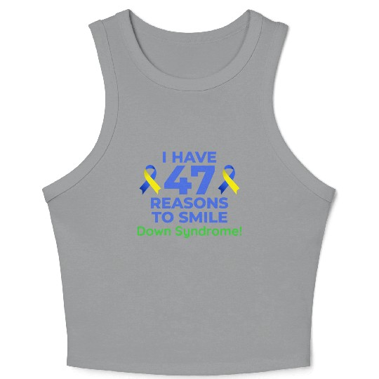 Down Syndrome Awareness 47 Reasons to Smile Crop Tank Top
