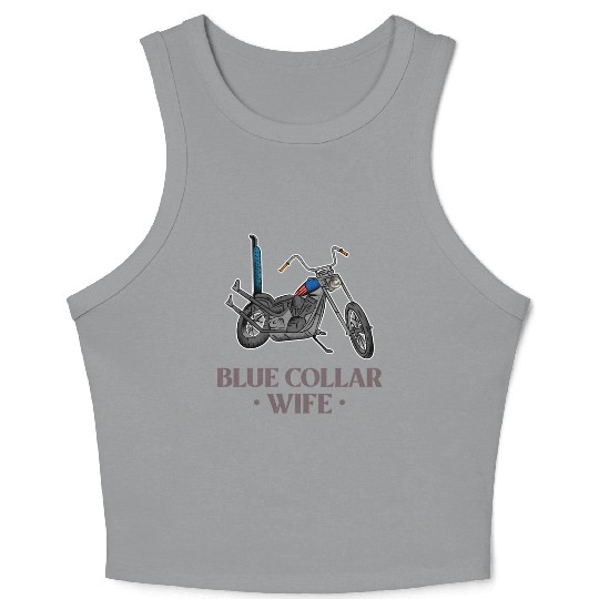 Blue Collar Wife Motorcycle Crop Tank Top