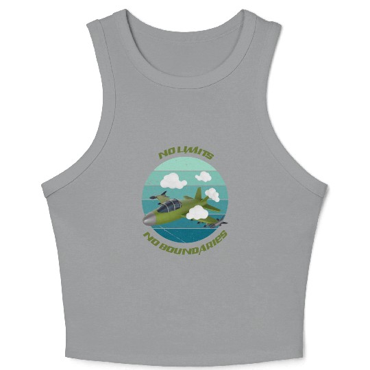 No Limits No Boundaries Jet Design Crop Tank Top