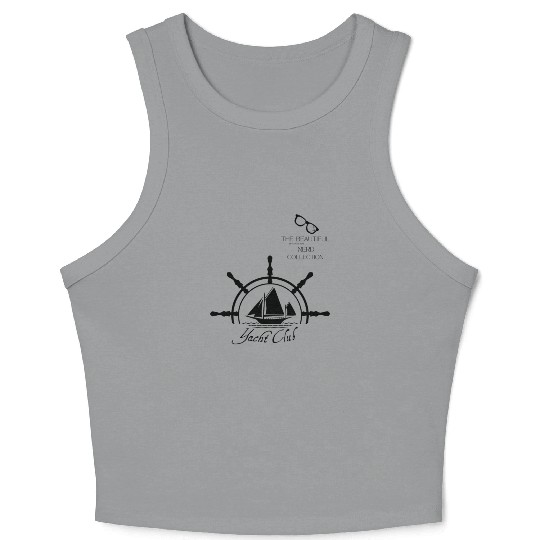 YACHT CLUB Design by Tavia Linen Crop Tank Top