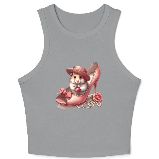Hamster in High Heels Crop Tank Top
