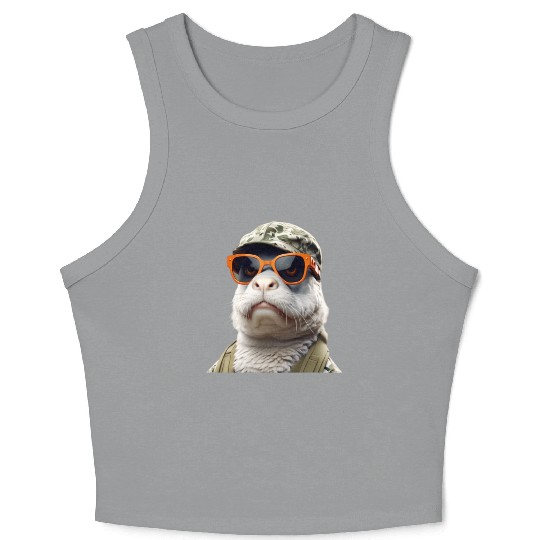 FUNNY Seal Crop Tank Top